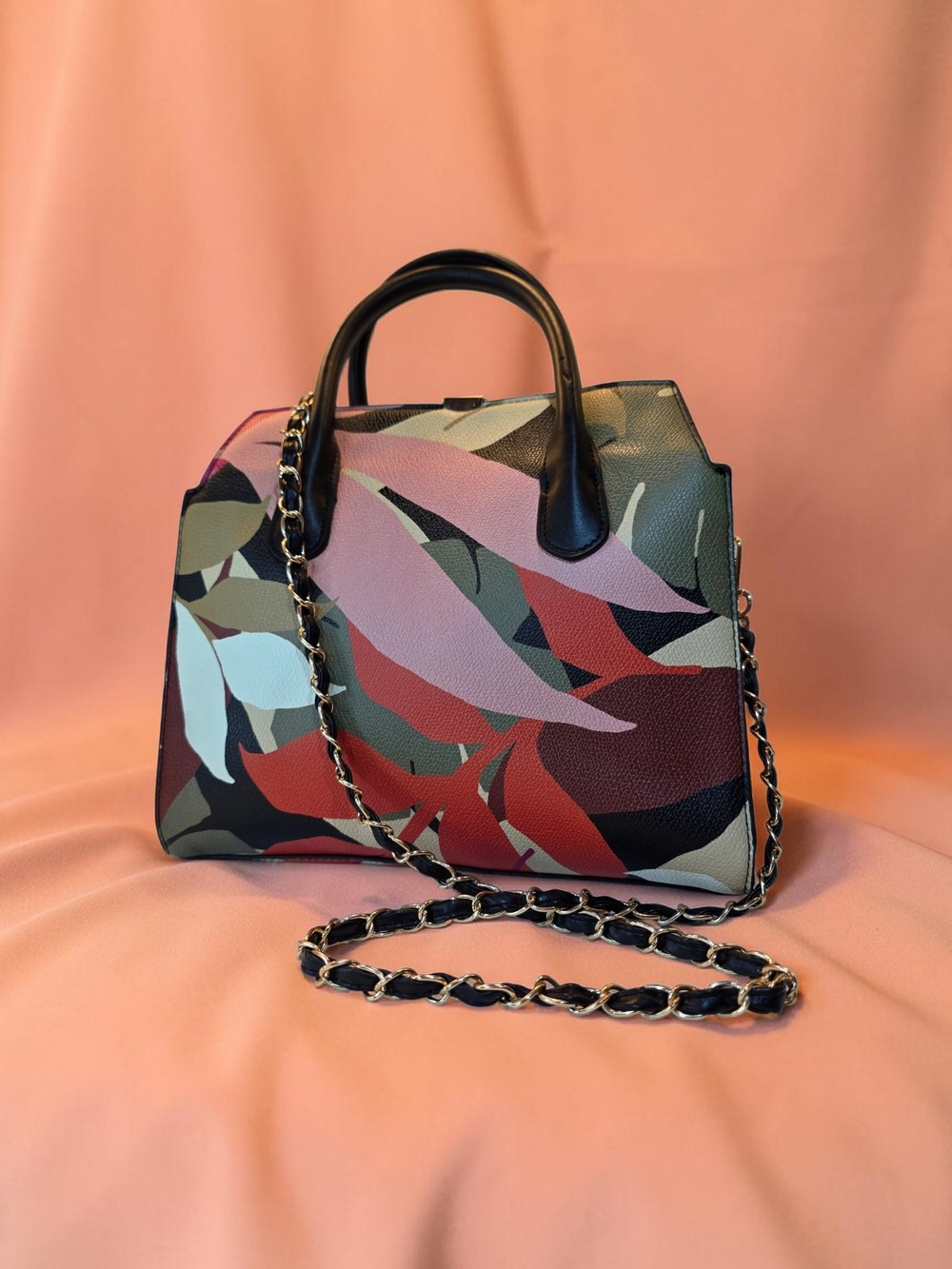 SALE!! Women's Pink Camo Print Top-Handle Bag with Chain Strap by A New Day - Picture 4 of 7